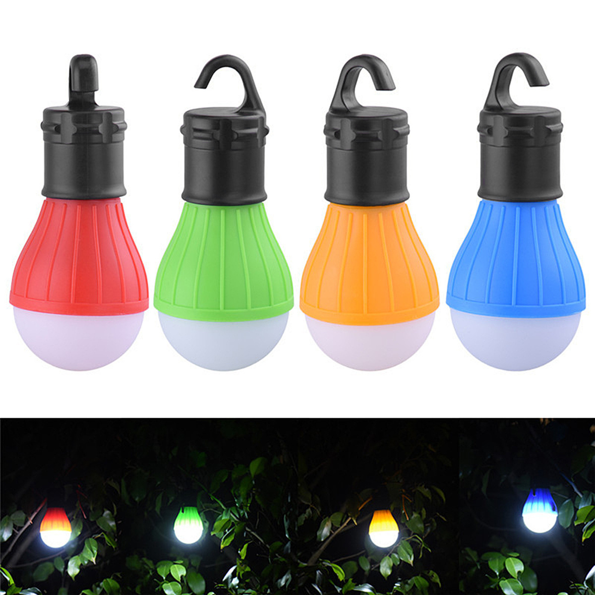 Portable Emergency Camping Light Battery Operated Tent Lights Waterproof Bulb For Hiking Fishing Outdoor